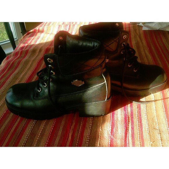 Harley Davidson Black Motoecycle Ankle Boot 9 - Picture 1 of 7